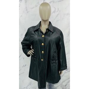 Maggie Barns Genuine Leather Vintage Jacket Black